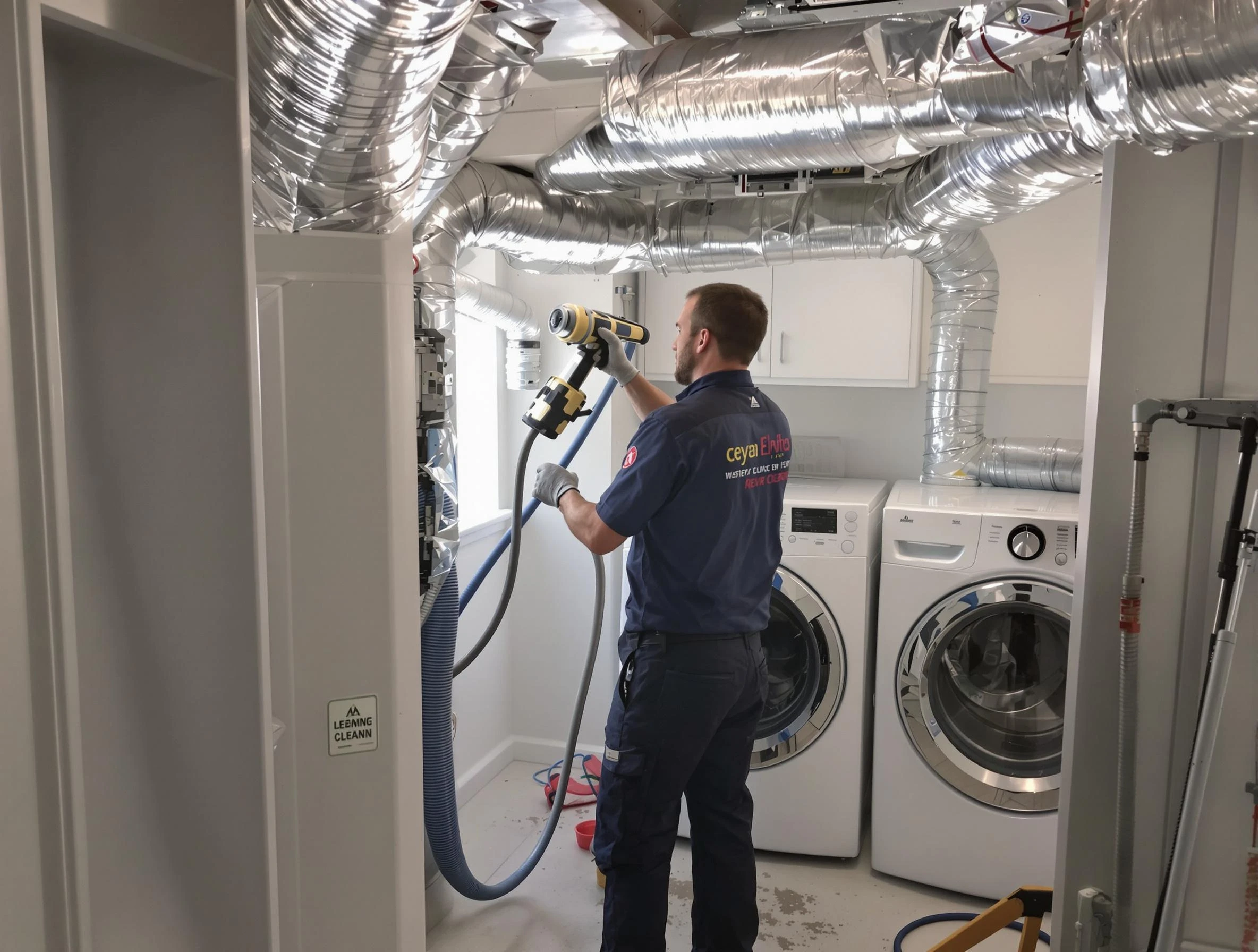 Edgewood Dryer Vent Cleaning specialist using advanced equipment for thorough duct cleaning in Edgewood
